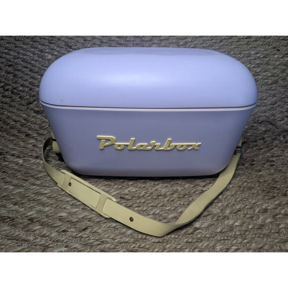 Retro Purple Polar Box Cooler W/ Leather Yellow Strap - Picture 5 of 11